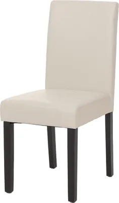 Produktbild von Esszimmerstuhl klassisch und zeitlos | HxBxT 90x43x56cm | Sitzhöhe 45cm | Kunstleder | dunkle Beine | Weiß | Küchenstuhl Stuhl