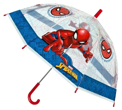 Produktbild von Spiderman Kinder Regenschirm 66 cm Blau/Rot/Transparent