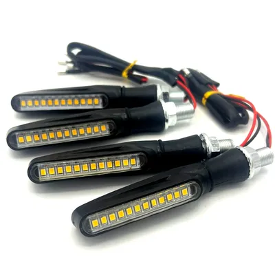 Produktbild von HSXL - 4 Stück LED-Motorrad-Blinker dynamisch – Motorrad-Blinker – universell – biegbar – dynamisch – Blinker – Blinker – eingebautes Relais – IP68