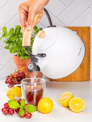 Immagine prodotto di Bollitore in acciaio inox/verniciato 2,5 L KAMILLE induzione, bianco