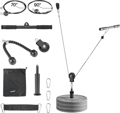 Obrázok produktu pre SucceBuy lanový trenažér, 1 kus, nosnosť do 127 kg, trenažér s tyčou a lanom, ideálny na cvičenie rúk, chrbta a ramien, DIY kladkový systém pre domáce cvičenie a fitness centrá