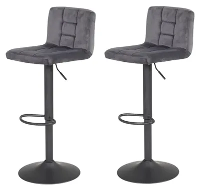 Immagine prodotto di Set di 2 sgabelli da bar con altezza regolabile e rivestimento in velluto