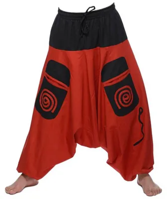 Immagine prodotto di Pantaloni Aladinhose, pantaloni da tempo libero, pantaloni harem, modello Simandra, da uomo: rosso, taglia L/XL. Colore: rosso. Taglia: L/XL