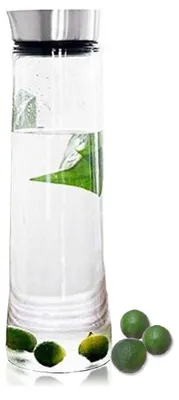 Glaskaraffe Borosilikatglas 1,5 L mit Edelstahldeckel