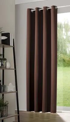 Produktbild von heimtexland ® Verdunkelungsvorhang Thermogardine Verdunkelungsgardine Ösenschal Deko Vorhang Blickdicht verdunkelnd Kälteschutz Sonnenschutz Typ139 schoko-braun
