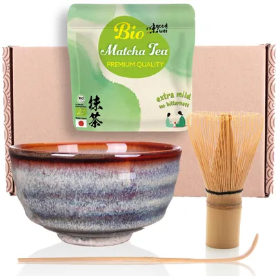 Matcha-Set mit BIO Matcha, Schale, Besen & Löffel, Uji