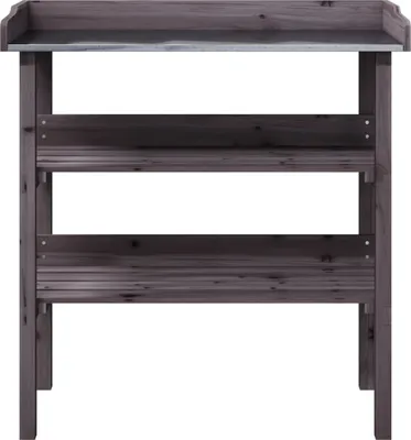 Produktbild von CLORIS Pflanztisch mit Ablagen Grau 78x38x82,5 cm Massivholz Tanne - Beete LL0000255991
