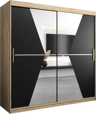 Produktbild von Kleiderschrank, Schiebetürenschrank Schlafzimmer, Schrank mit Spiegel MAROKO 200 cm