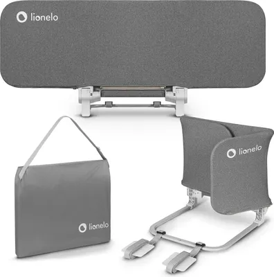 A set of baby bed rails and a carrying bag, displayed against a white background.