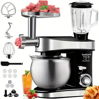Immagine prodotto di Frullatore da cucina - Frullatore da banco - Frullatore - Frullatori - Macchina per miscelare - Nero - Motore potente da 1200W - Ciotola in acciaio inossidabile da 6 litri