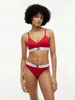 Zdjęcie produktu dla Stringi damskie majtki bawełniane Tommy Hilfiger UW0UW05616 CZERWONY - XS