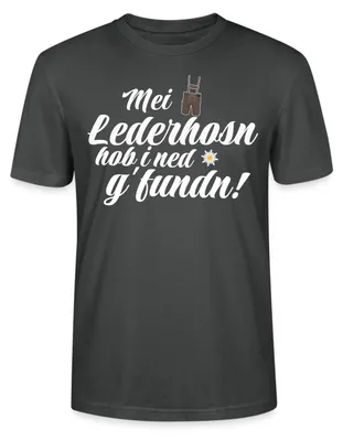 Produktbild von Spreadshirt Bayern Lederhose Ersatz Volksfest Trachtenshirt Uni Bio T-Shirt, 3XL, Anthrazit