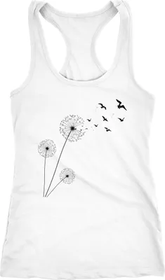 Produktbild von Damen Tank-Top Pusteblume Vögel Dandelion Birds Racerback Neverless® weiß L
