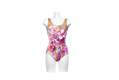 Produktbild von Pacific Fashion Badeanzug Multicolor Flieder-Rosé Frontprint 31070, Gr. 44 B
