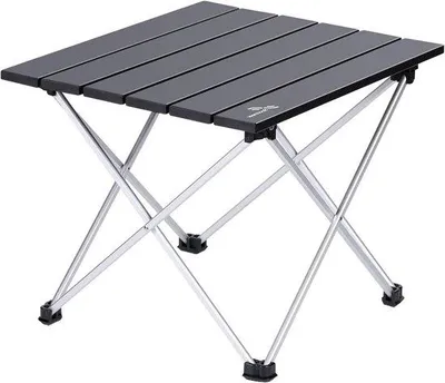 Zdjęcie produktu dla Stół kempingowy składany - Przenośny stół - Do użytku na zewnątrz - Lekka konstrukcja z aluminium - 56 x 405 cm - Czarny