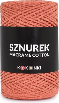 Produktbild von Kokonki Makrame Garn 2mm Melone - 200m Rolle für Taschen & Deko, 100% Baumwolle
