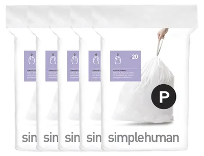 Obrázok produktu pre simplehuman CW0175CP, 60 L, Biela, 599 mm, 797 mm, 100 kusov