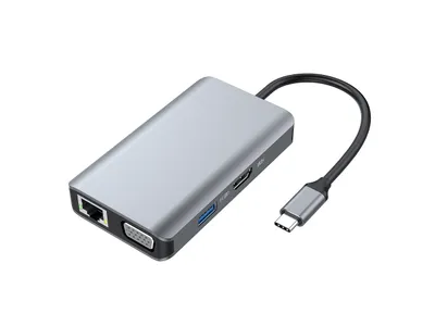 Produktbild von Conceptronic DONN21G, Kabelgebunden, USB 3.2 Gen 1 (3.1 Gen 1) Type-C, 100 W, 1000 Mbit/s, Grau, 4K Ultra HD