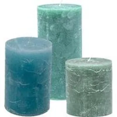 Productafbeelding van Cactula Stumpenkaarsen-set – Zeebries – 3 stuks