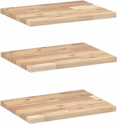 Productafbeelding van vidaXL Zwevende wandplanken, 3 stuks, 40x30x2 cm, massief acaciahout, onbehandeld