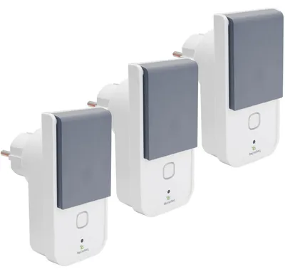 Produktbild von 3er-Set Smarte WLAN Outdoor Steckdose IP44 - Wetterfeste Aussensteckdose mit Stromzähler, App & Timer - Kompatibel mit Alexa & Google Home für Ihren G