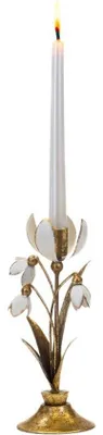 Produktbild von Goodwill - Kerzenhalter Schneeflocken - Gold - H 25 cm