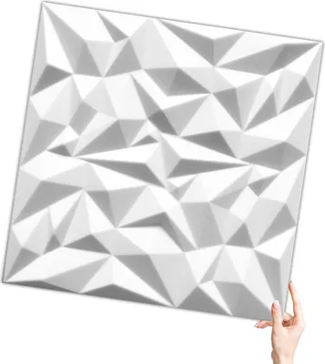 Zdjęcie produktu dla Verdico | Panele ścienne 3D Kasetony Sufitowe Ametyst - 50x50 cm - Biały - Stylowy - Nowoczesny - Łatwy w montażu - 1 szt - 0,25m2