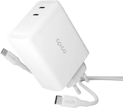 Produktbild von Epico 100W GaN-Netzladegerät mit 2m USB-C Kabel - Weiß