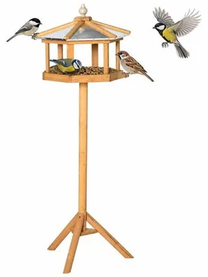 Produktbild von Famanu Futterhaus für wilde Vögel auf Fuß, 113 cm hoch - Garten