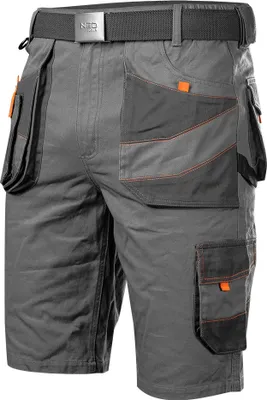 Produktbild von NEO TOOLS Pánske krátke pracovné nohavice s opaskom, 100% keprová bavlna 260 g/m2, veľkosť: 3XL, sivá