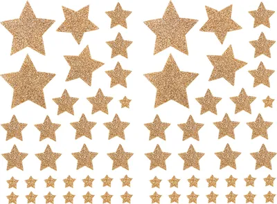 Produktbild von Oblique Unique 64 Sterne Sticker Stern Aufkleber mit Glitzereffekt für Weihnachten zum Basteln Spielen - champagner