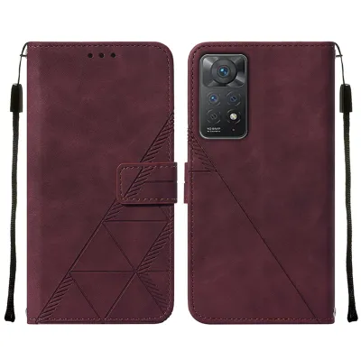 Obrázek produktu pro Flipové kožené pouzdro pro Xiaomi Redmi Note 11 Pro 5G / 4G peněženkový design pouzdro s embosováním, držákem karet a stojánkem červené