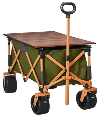 Produktbild von Outsunny Bollerwagen Faltbarer Handwagen, Transportwagen mit Verstellbarem Griff