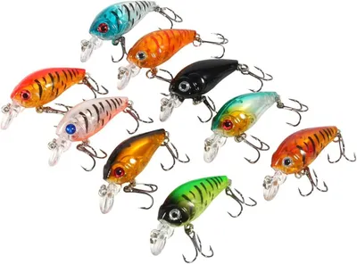 Imagen del producto de Señuelos tipo minnow, paquete de 9 unidades, 4,5 cm/4 g, para lubinas