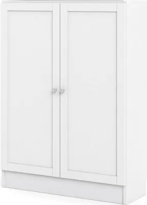 Produktbild von Base Regal mit 2 Türen, weiß, 107 cm hoch, 28 cm breit und 28 cm tief