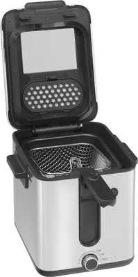Produktbild von WMF KITCHENminis KÜCHENminis Fritteuse mit Kartoffel-Schneider, Fritteuse, 1 l, 150 °C, 190 °C, Einzelbild, Schwarz, Edelstahl