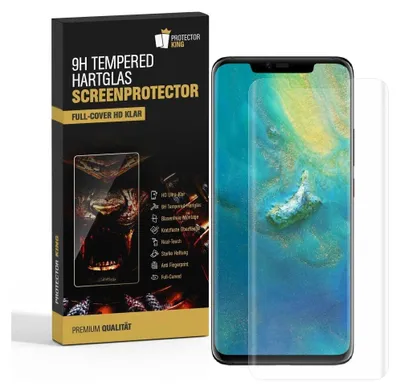 Produktbild von 4x 9H Hartglas für Huawei Mate 20 Pro FULL CURVED Displayschutz Schutzglas KLAR Panzerglas Schutzfolie