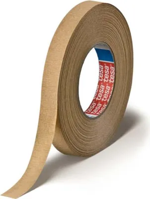 Productafbeelding van 1 rol TESA kreppband 4319, lengte 50 meter, breedte 38 mm, kleur: bruinbeige, sterk gekreukt