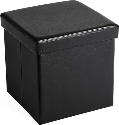 Obrázek produktu pro Skládací odkládací stolek s úložným prostorem – černo-bílý – 38 x 38 x 38 cm