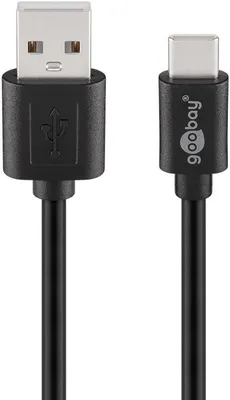 Immagine prodotto di Cavo USB 2.0 Goobay 55466 da USB-C™ a USB A, nero, 1 m - adatto per dispositivi con connettore USB-C™