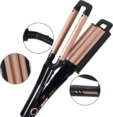 Produktbild von Lockendreher, 2 in 1, Lockenstab, Turmalin-Keramik-Glasbeschichtung, Welleneisen, große und kleine Locken, schnelle Erwärmung