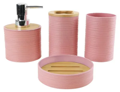 Image de Ensemble de 4 accessoires de salle de bain comprenant un distributeur de savon et un gobelet