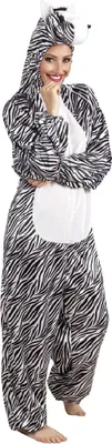 Produktbild von B88052-180 Damen Herren Zebra Overall-Kostüm bis max.180 cm Körpergröße