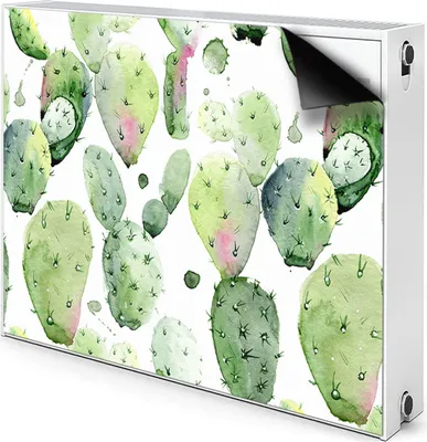 Produktbild von Magnet Radiator Magnet Mat Heizkörperverkleidung Heizkörper-Abdeckung Heizung 80x60 cm  - Kakteen, tropisch