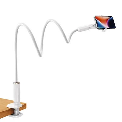 Produktbild von Schwanenhals-Telefonhalter mit Clip, 360° drehbarer Kopf-Lazy-Person-Halter90cm, mit flexiblem langem Arm, kompatibel mit 4,7-7-Zoll-Telefonen