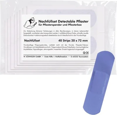 Produktbild von Pflaster Nachfüllset detectable Strips 2,0x7,2cm VE=40 Stück