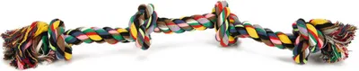 Immagine prodotto di Corda da gioco Beetztees - Giocattolo per cani - 4 nodi - colorata - circa 360 g -