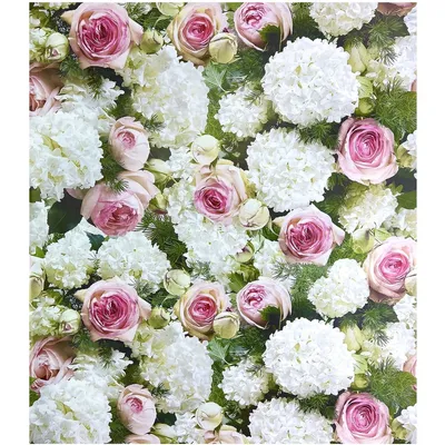 Image de Hortensias & Roses Papier cadeau fleuri - 300 x 70 cm - 3 rouleaux