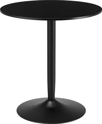 Image de Table ronde - Petite table de cuisine pour 2 personnes - Design minimaliste - Diamètre 70 cm - Hauteur 75 cm - Noir