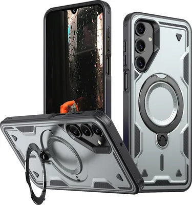 Immagine prodotto di Custodia MagSafe per Samsung Galaxy A16 - Cover posteriore Phonesta MagLock Armor con anello - Grigio
